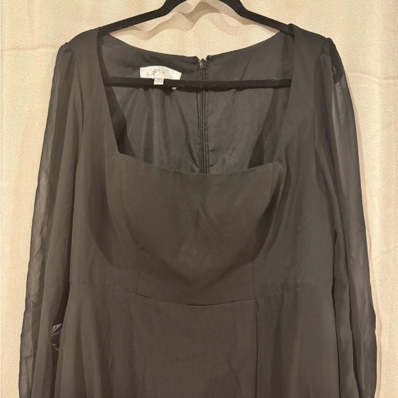 Azazie Leonia Black A-Line Sleeve Dress, 16, NWT - Picture 11 of 11